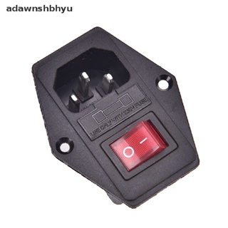 Adawnshbhyu ใหม่ ซ็อกเก็ตปลั๊กไฟ 3 Pin AC ตัวผู้ พร้อมสวิตช์ฟิวส์ 10A 250V 3Pin TH