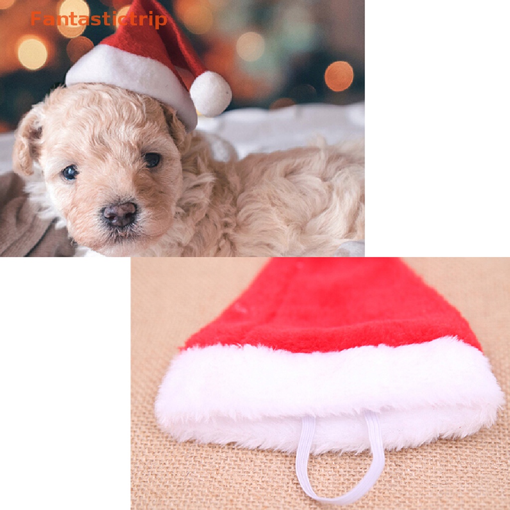 fantastictrip-หมวกซานต้าคลอส-คริสต์มาส-ขนาดเล็ก-สําหรับสัตว์เลี้ยง-สุนัข-แมว