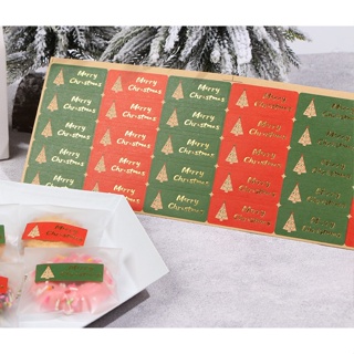 Christmas Sticker แบบ D (30 ดวง) สติ๊กเกอร์ติดของขวัญคริสต์มาส ปีใหม่ กล่องขนมเบเกอร์รี่ คละสี (รหัส Bakery-0226)