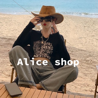 Alice  เสื้อครอป เสื้อยืดแขนยาวผู้หญิง 2022 ใหม่  ทันสมัย Stylish ทันสมัย High quality S051115 36Z230909