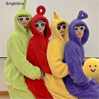 [Brightbiu] Unisex เทเลทับบี้เครื่องแต่งกาย Disi Onesies Lala คอสเพลย์ชุดนอนผู้ใหญ่ชุดนอนสัตว์ Jumpsuit [th]