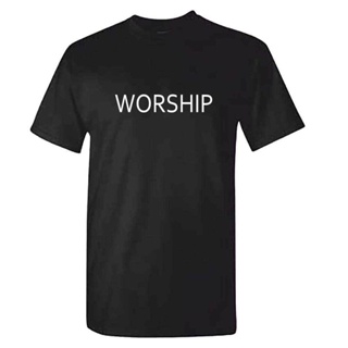 ◘Mens casual t-shirt WORSHIP Jesus Christian Religious Faith God Catholic Unisex เสื้อยืดผู้ชาย