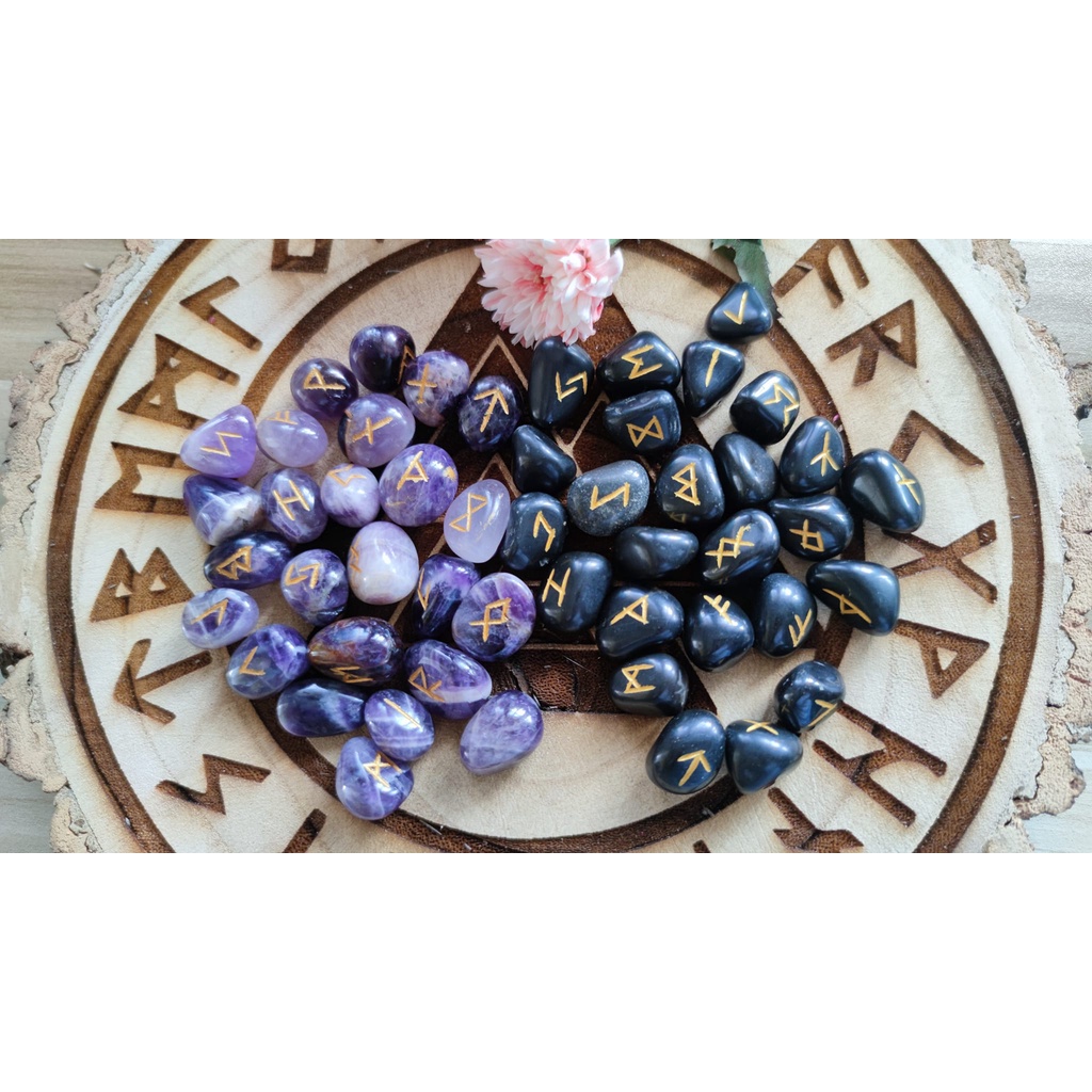 หินรูนแท้ 25 เม็ด Rune ไวกิ้ง Wiccan | Shopee Thailand