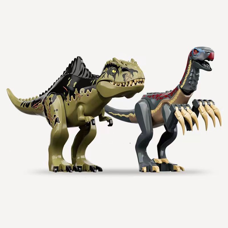 บล็อกตัวต่อไดโนเสาร์-giganotosaurus-therizinosaurus-tyrannosaurus-jurassic-ของเล่นสําหรับเด็ก-2023