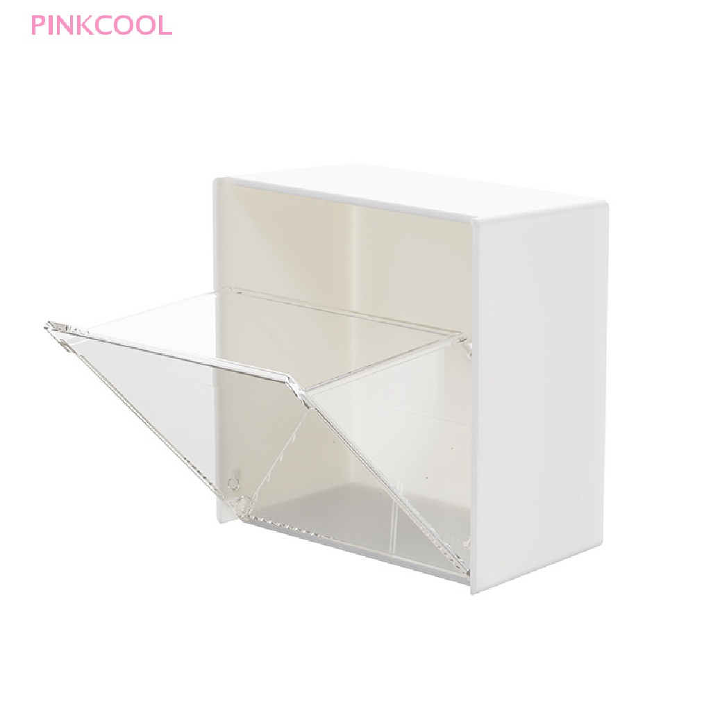 pinkcool-กล่องพลาสติก-ติดผนัง-สําหรับจัดเก็บสําลี-เครื่องสําอาง-เครื่องประดับ