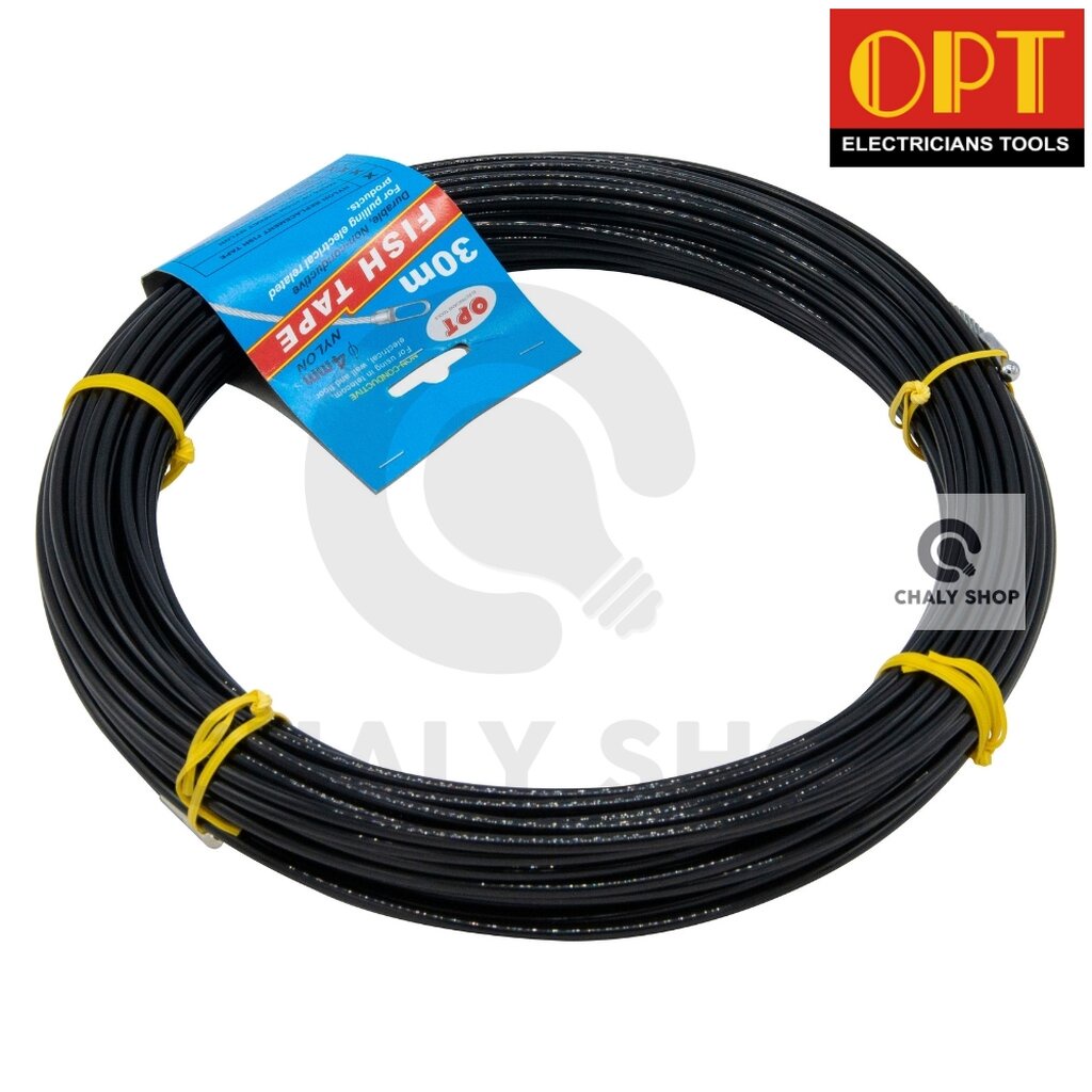 opt-n0430-ฟิชเทปไนล่อน-fish-tape-ลวดนำสายไฟ-ความยาว-30-เมตร