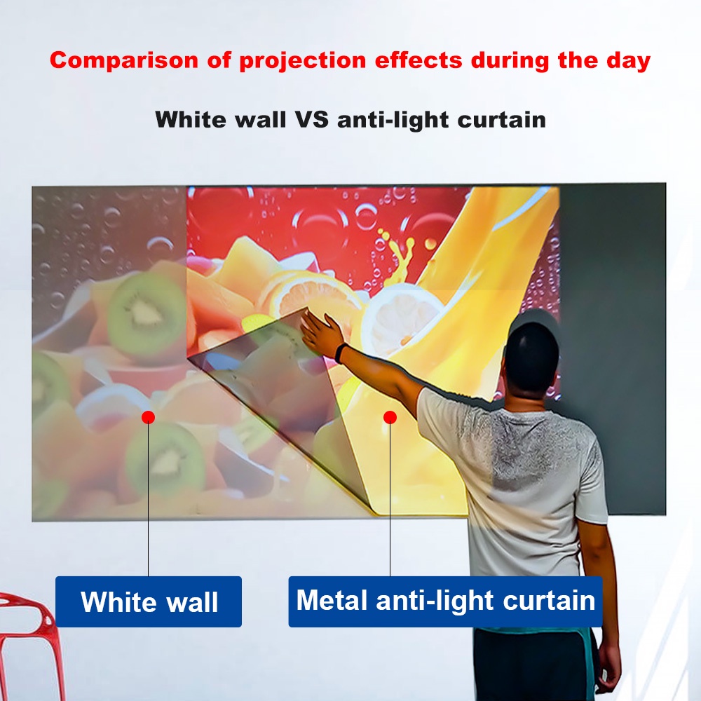 ภาพหน้าปกสินค้าจอโปรเจคเตอร์ Simple Folding Metal Anti-Light Curtain 100-inch Portable Projector Home 4K HD Movie Curtain จากร้าน ibo11.th บน Shopee