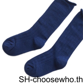 [Choo] ถุงเท้ายาว ผ้าฝ้าย ทรงหลวม สีพื้น แฟชั่นฤดูใบไม้ร่วง ฤดูหนาว สําหรับเด็กวัยหัดเดิน