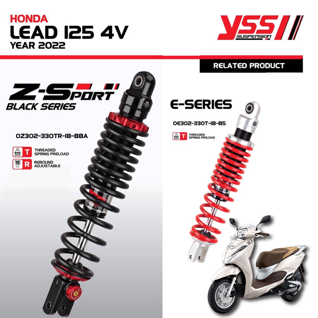 yss-โช๊คแก๊ส-อัพเกรด-honda-lead-125-4v-ปี-2022-โช๊ค-yss-แท้-ประกันโรงงาน-1-ปี