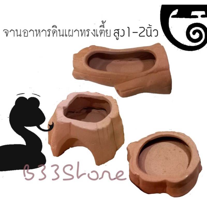 ถ้วยอาหารสัตว์เล็ก-ทรงเตี้ย-เต่าบก-กิ้งก่า-งู