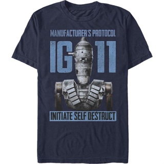 IG-11 Initiate Self Destruct The Mandalorian Star Wars T-Shirt เสื้อยืดแขนสั้น เสื้อทหาร