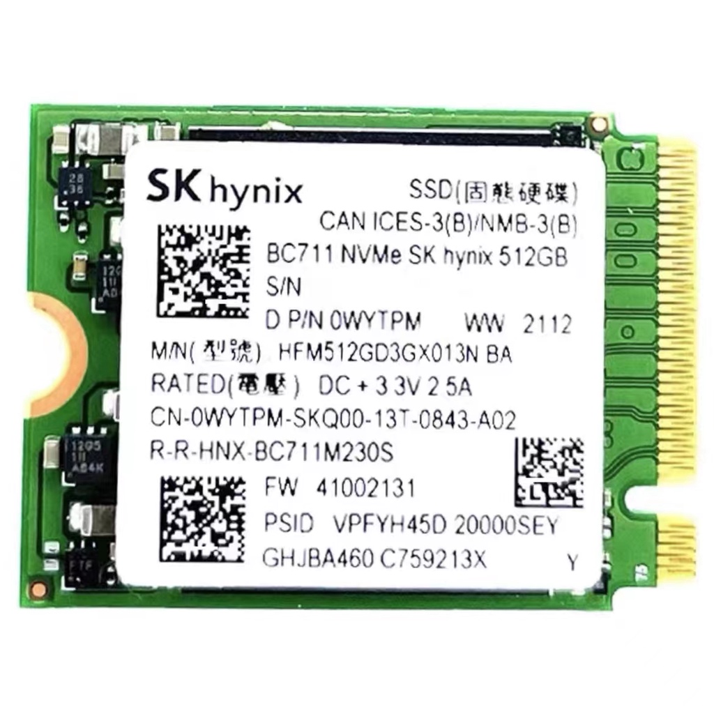 BC711 Model SSD SK Hynix 512GB M.2 NVMe SSD - HFM512GD3JX013N, 80mm ...