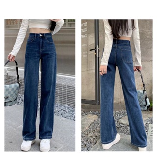 💥Queen-jeans 588💥มีไซซ์ S-2XL💥กางเกงยีนส์ เอวสูง สไตล์เกาหลี แนววินเทจ เท้ากว้าง กางเกงยีนส์ขายาว