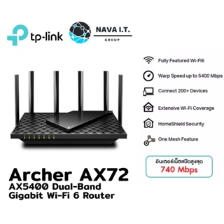 ภาพหน้าปกสินค้า⚡️กรุงเทพฯด่วน1ชั่วโมง⚡️ TP-LINK Archer AX72 AX5400 Dual-Band Gigabit Wi-Fi 6 Router Gigabit ประกันตลอดการใช้งาน ที่เกี่ยวข้อง