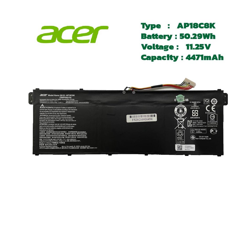 ส่งฟรี-ประกัน-1ปี-acer-แบตเตอรี่โน๊ตบุ๊ก-battery-notebook-acer-swift-3-sf314-series-ap18c8k-ของแท้-t7bd