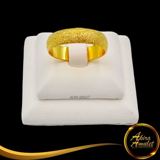 Ring (No.61RD) แหวนหุ้มทอง แหวนผู้หญิง แหวนแฟชั่นทองชุบ แหวนเกลี้ยงปลอกมีดพ่นทราย นน.1 สลึง งานเคลือบแก้วหนาพิเศษ