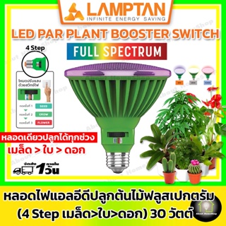 LAMPTAN LED Par Plant Booster Switch 30w หลอดไฟปลูกต้นไม้แสงฟูลสเปกตั้มพาร์กันน้ำ 4 สเตป  30 วัตต์