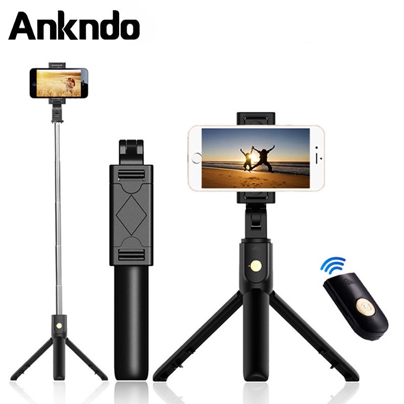 ankndo-ขาตั้งกล้องโทรศัพท์มือถือ-selfie-stick-บลูทูธแบบพกพา