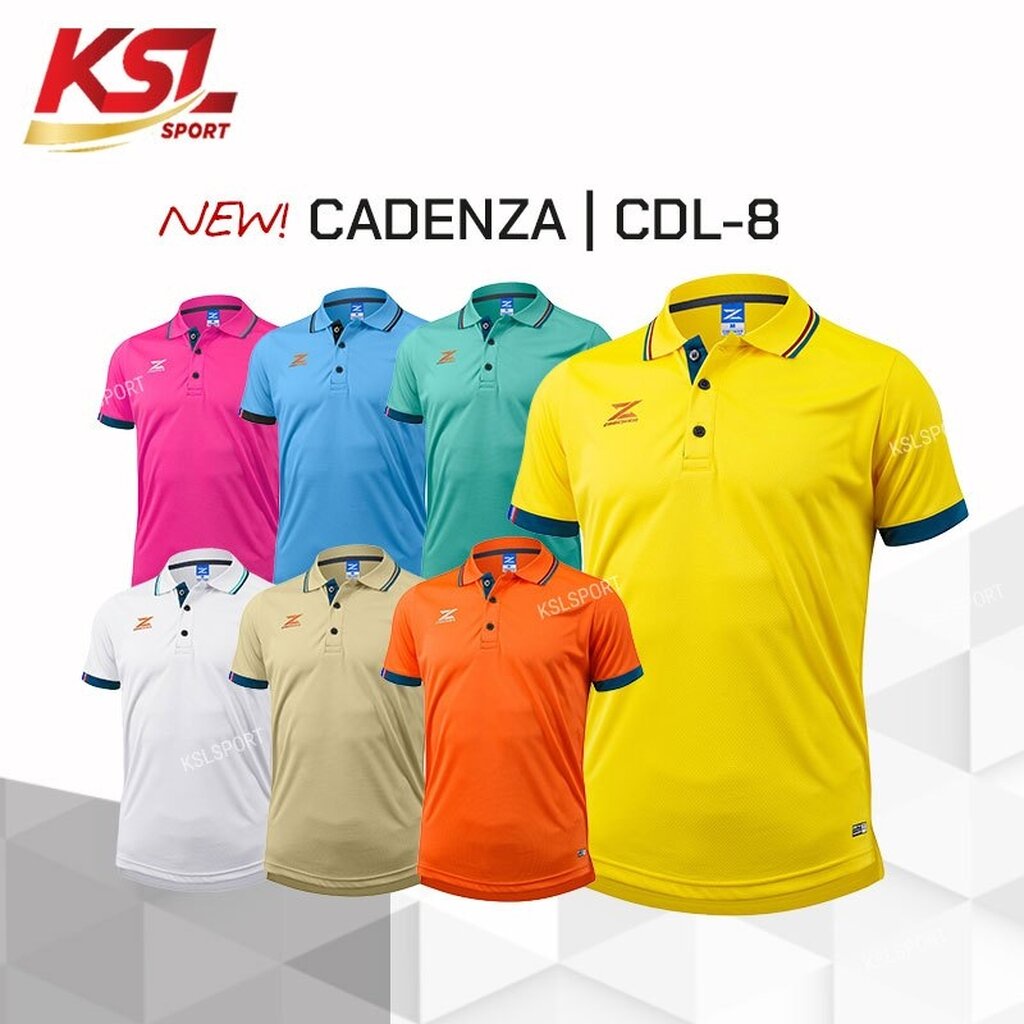 ภาพสินค้าใหม่  เสื้อโปโลผู้ชาย CADENZA (คาเดนซ่า) รุ่น CDL-8 MEN ผ้า Micro polyester 100% ใส่บาย สีเหลือง/ฟ้า/ชมพู/ส้ม/ขาว/เข... จากร้าน ksl_sport บน Shopee ภาพที่ 1