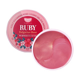 Korea Cosmetic original PETITFEE KOELF Ruby &amp; Bulgarian Rose Hydro Gel Eye Mask Patch 60 pcs Moisturizes Twinkling S