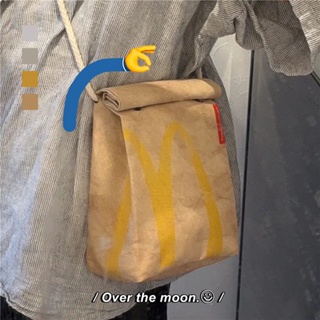 แมคโดนัลด์ กระเป๋าเป้สะพายหลัง กระเป๋านักเรียน ผ้าแคนวาส ขนาดใหญ่ จุของได้เยอะ ลาย McDonalds สําหรับผู้หญิง