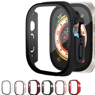 Ultra Thin Hard PC Case กระจกนิรภัยกันรอยหน้าจอสําหรับ Apple Watch Ultra 49มม