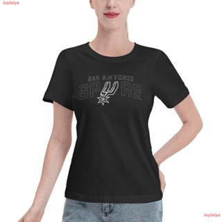 loylaiya บาสเกตบอล San Antonio Spurs ซานแอนโตนิโอ สเปอรส์ T Shirt Women เสื้อผ้าผู้ญิง Tshirt เสื้อผ้าผู้ญิง เสื้อคอกลม