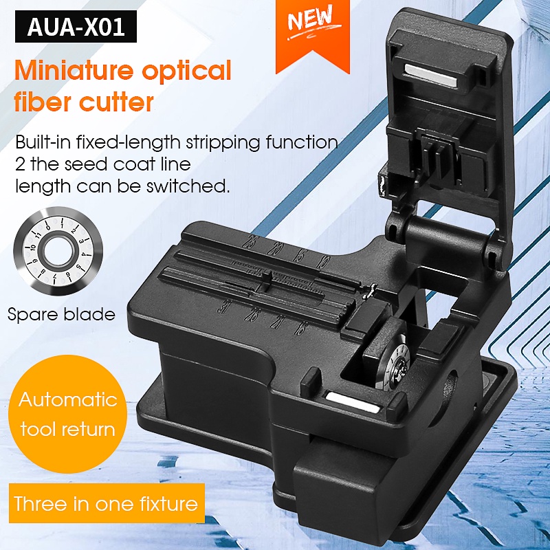 ftth-เครื่องมือปอกสายไฟเบอร์ออปติคอล-พลาสติก-สีดํา-aua-x01-สําหรับตัดสายไฟเบอร์ออปติคอล-fiber-cleaver