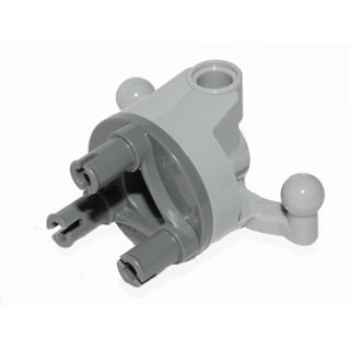 Lego part (ชิ้น่สวนเลโก้) No.11949c01 Technic, Steering Wheel Hub Holder with 2 Pin Holes and 2 Tow Ball Arms