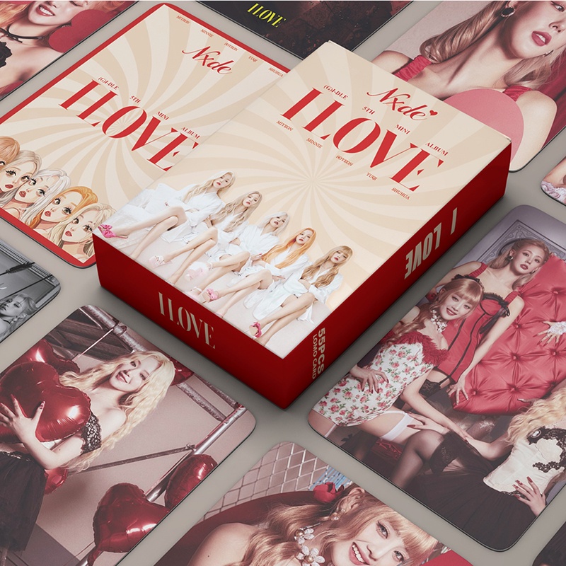 g-โปสการ์ดโลโม่-อัลบั้มรูปภาพศิลปินเกาหลี-i-dle-i-love-55-ชิ้น