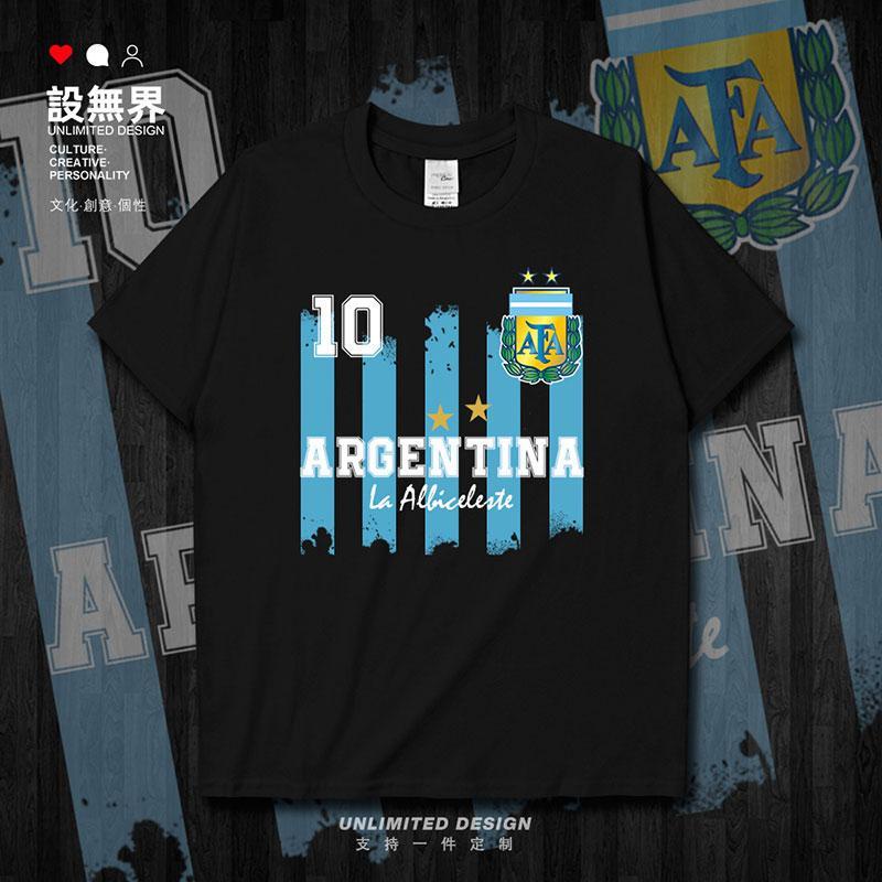 เสื้อยืดแขนสั้นทีมชาติอาร์เจนตินาฟุตบอลโลก-2022-กาตาร์