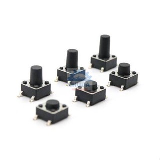 ภาพหน้าปกสินค้าสวิทช์ ปุ่มกด SMD Push Button Switch ไมโครสวิทช์ TACT Switch กดติด-ปล่อยดับ #SMD 4 ขา 6x6xHmm (1 ตัว) ที่เกี่ยวข้อง