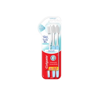 Colgate Slim Soft Deep Clean Ultra Soft Toothbrush Pack 3 คอลเกต แปรงสีฟันสลิมซอฟท์ดีพคลีนขนแปรงนุ่มพิเศษ แพ็ค 3