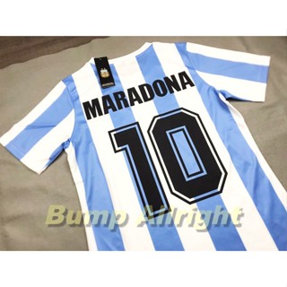 Retro : เสื้อบอลย้อนยุค Vintage ทีมชาติ อาเจนตินา Argentina National Home 1986 พร้อม 10 MARADONA สุดเเท่ห์ !!