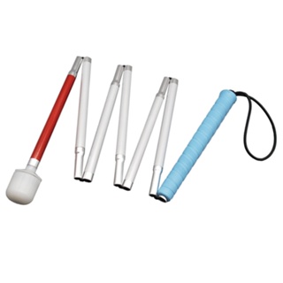 125cm-155cm Aluminum White Cane with Blue Handle for the blind (folds down 7 sections) 7XU-BLK