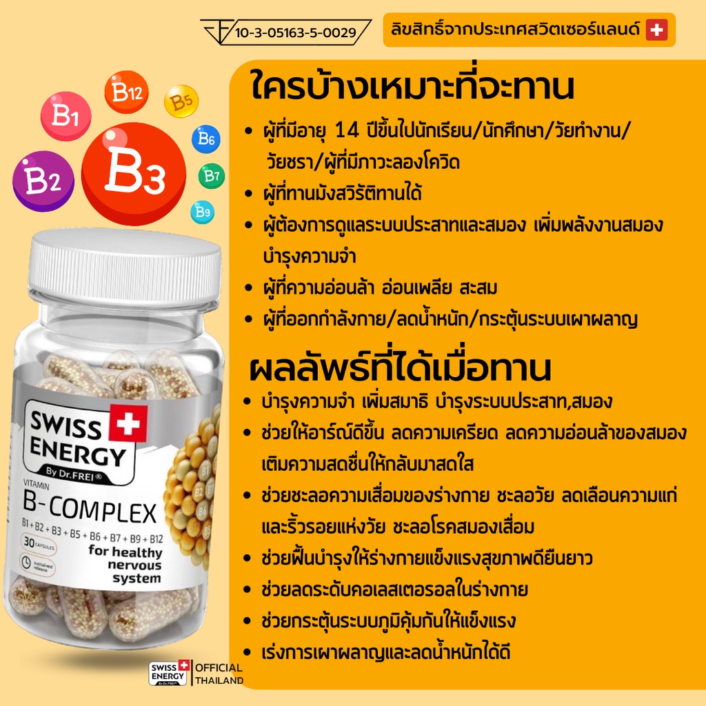 ภาพสินค้าSwiss Energy B complex Sustained Release Capsule 2 กล่อง วิตามินบีรวม บำรุงประสาทและสมอง จากร้าน swissenergy_officialshop บน Shopee ภาพที่ 2