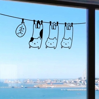 สติกเกอร์ ลายแมวปีใหม่ 2023 สําหรับติดตกแต่งกระจก ประตู หน้าต่างห้องรับประทานอาหาร