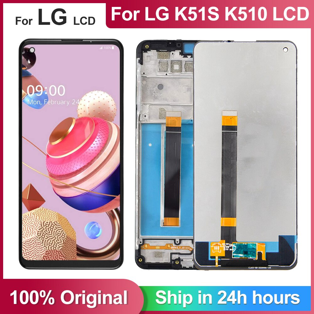 6-55-amp-quot-อะไหล่หน้าจอสัมผัสดิจิทัล-lcd-พร้อมกรอบ-แบบเปลี่ยน-สําหรับ-lg-k51s-lg-k51s-k510