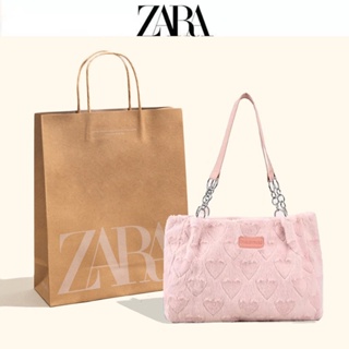 Zara กระเป๋าสะพายไหล่ลําลอง ทรงโท้ท ความจุขนาดใหญ่ แฟชั่นฤดูใบไม้ร่วง และฤดูหนาว สําหรับสตรี 2022