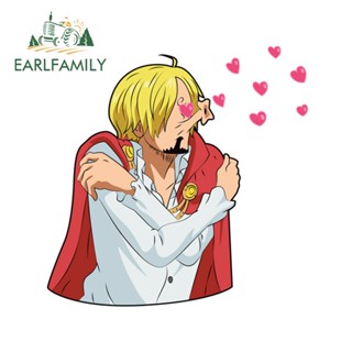 Earlfamily สติกเกอร์ ลายการ์ตูนอนิเมะ One Piece กันน้ํา สําหรับติดตกแต่งกระจกรถยนต์ 13 ซม. x 12.7 ซม.