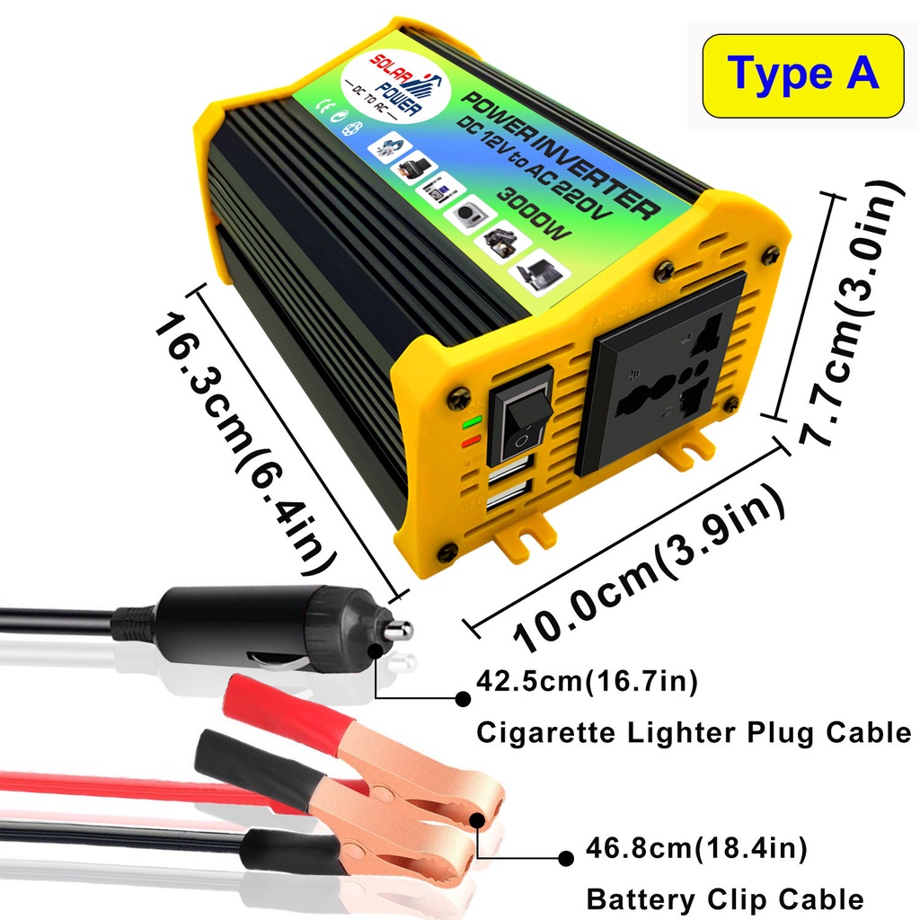 จัดส่งจากประเทศไทย-4000w-อินเวอร์เตอร์-คลื่นไซน์บริสุทธิ์-inverter-pure-sine-wave-อินเวอร์เตอร์เพียวซายเวฟ-อินเวอร์เตอร์แปลงไฟ-12v-to-220v