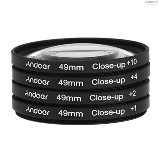 Andoer 49mm Macro Close-Up Filter Set +1 +2 +4 +10 with Pouch for    DSLRs