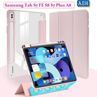 Ash เคสโทรศัพท์มือถือ อะคริลิคใส ไฮบริด แม่เหล็ก สําหรับ Samsung Galaxy Tab S7 FE T730 T733 T736 S8 Plus S7 Plus S6 Lite A8 10.5 A7 10.4 A7 Lite