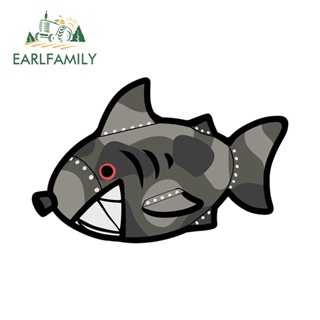 Earlfamily สติกเกอร์ ลายกราฟฟิตี้ Shark Bomb Camper 13 ซม. x 8.4 ซม. สําหรับติดตกแต่งรถยนต์ แล็ปท็อป รถจักรยานยนต์
