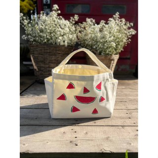 กระเป๋าสะพาย ผ้าแคนวาส   DIY Painted BAG แตงโม