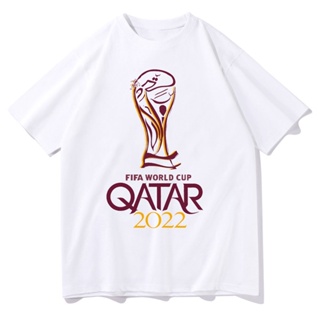 ▅▓▒【hot tshirts】เสื้อยืด พิมพ์ลายโลโก้ฟุตบอลโลก Fifa World Cup Qatar 2022 แฟชั่น สําหรับผู้ชาย และผู้หญิง2022