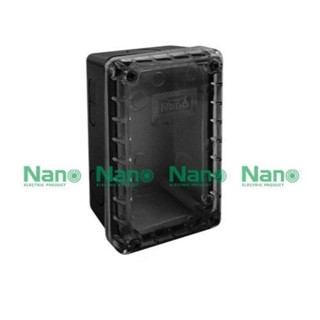 NANO Electric® NANO-201CB กล่องกันน้ำพลาสติก ฝาใส ขนาด W74.80xH125xD48.50 mm (JUNCTION BOX IP65) สีดำ