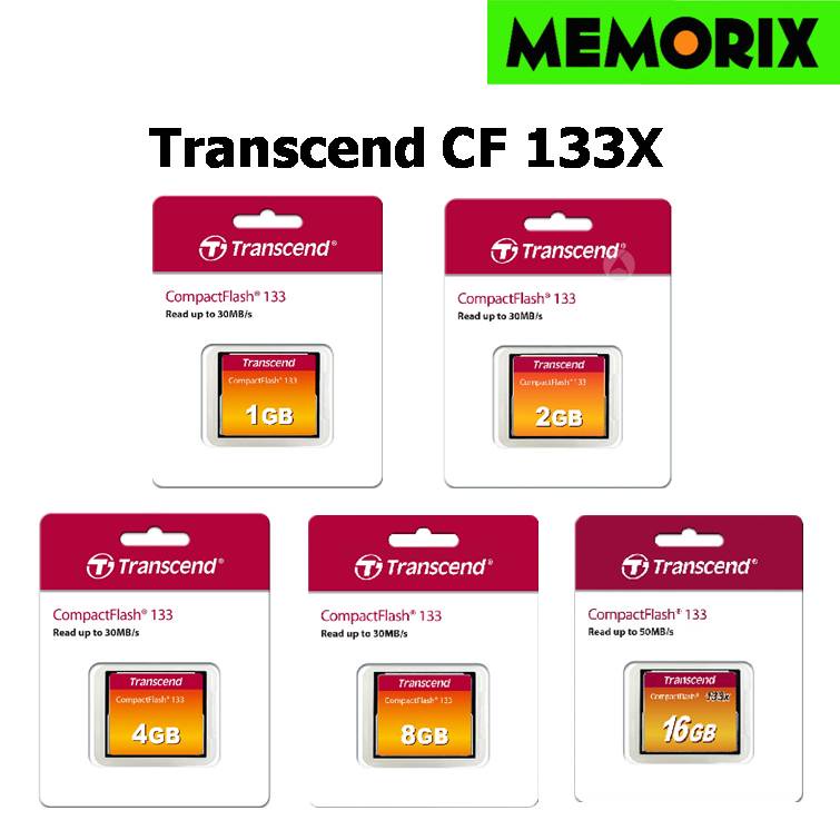 Transcend 2GB CF133 CompactFlash Memory Card - 133X Speed For DSLR Cameras