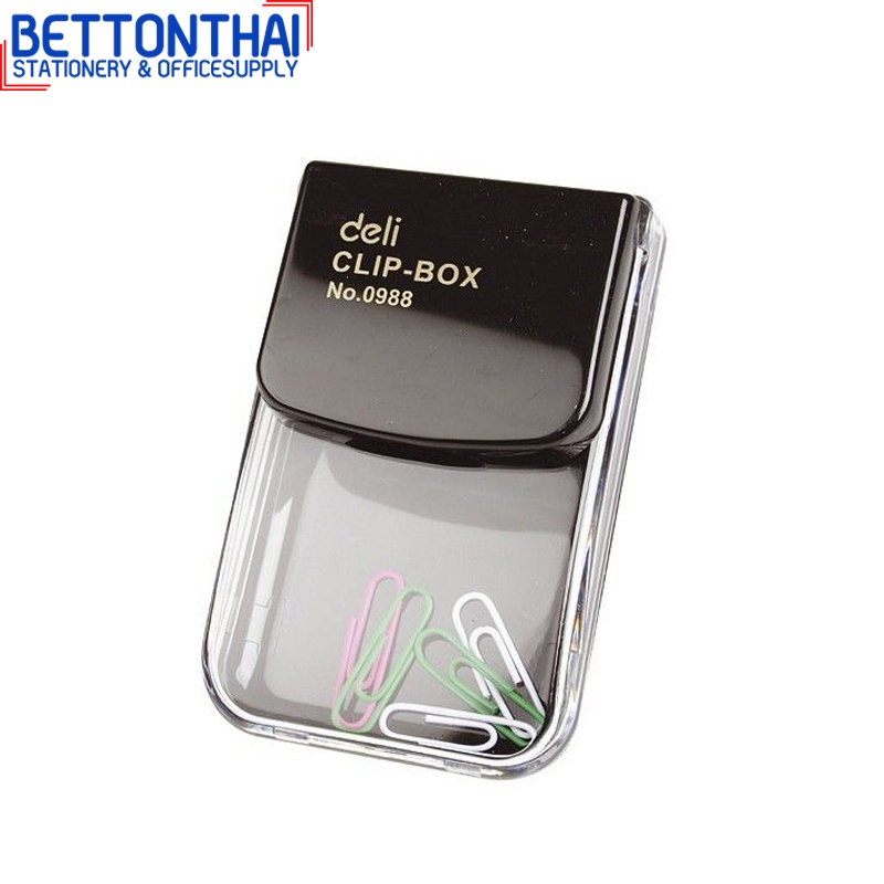 deli-0988-clip-box-กล่องใส่ลวดเสียบกระดาษแบบมีแม่เหล็ก-หยิบใช้สะดวก-คละสี-ยี่ห้อ-deli-0988-กล่องใส่คลิป-กล่องเก็บคลิป