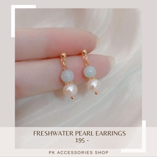 Freshwater Pearl Earrings ต่างหูไข่มุก Pastel ก้านเงินแท้ 925 Sterling Silver พร้อมส่ง
